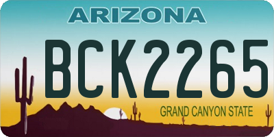 AZ license plate BCK2265