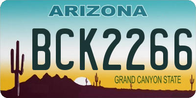 AZ license plate BCK2266