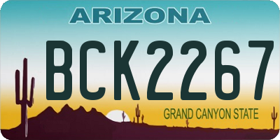 AZ license plate BCK2267