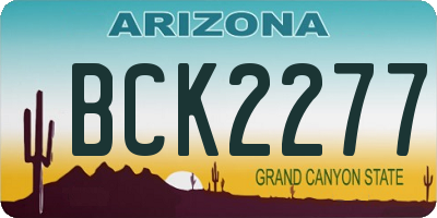 AZ license plate BCK2277