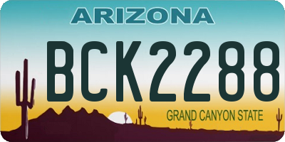 AZ license plate BCK2288