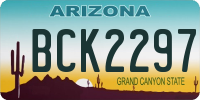 AZ license plate BCK2297