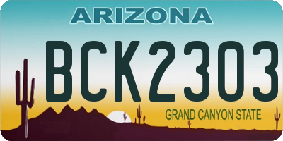 AZ license plate BCK2303