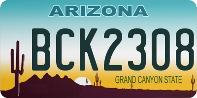 AZ license plate BCK2308