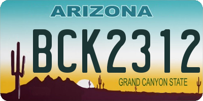 AZ license plate BCK2312