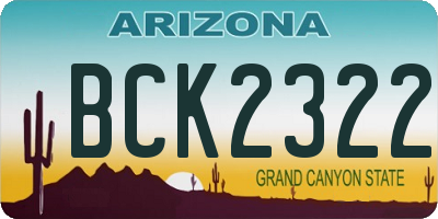 AZ license plate BCK2322