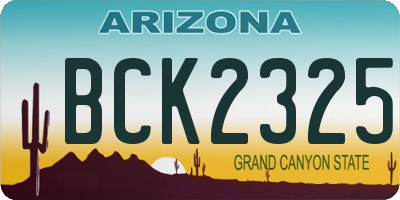 AZ license plate BCK2325