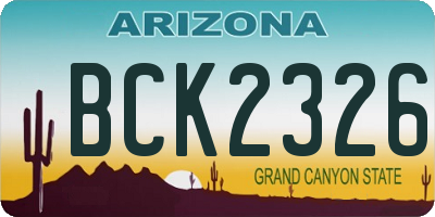 AZ license plate BCK2326