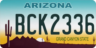 AZ license plate BCK2336