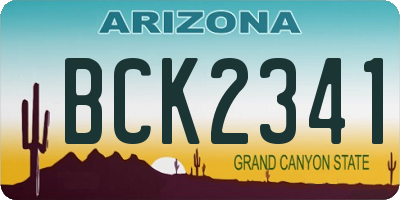 AZ license plate BCK2341