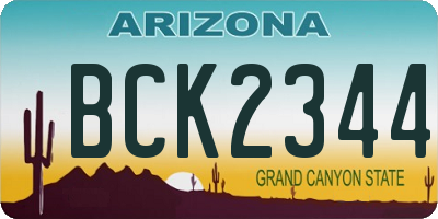 AZ license plate BCK2344