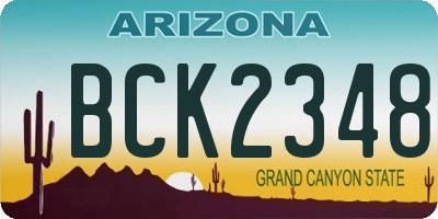 AZ license plate BCK2348