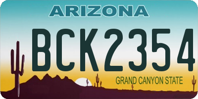 AZ license plate BCK2354