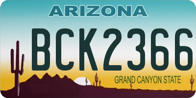 AZ license plate BCK2366