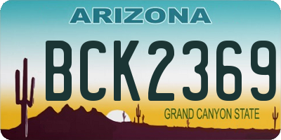 AZ license plate BCK2369