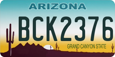 AZ license plate BCK2376