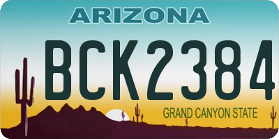 AZ license plate BCK2384