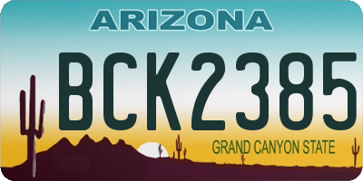 AZ license plate BCK2385