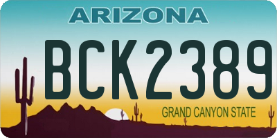 AZ license plate BCK2389