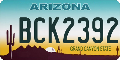 AZ license plate BCK2392