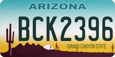 AZ license plate BCK2396