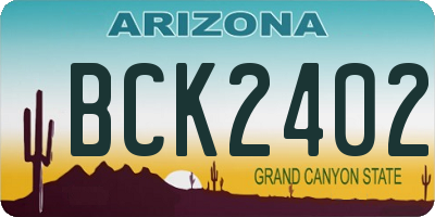 AZ license plate BCK2402