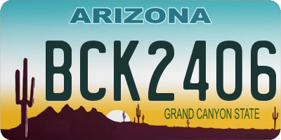 AZ license plate BCK2406