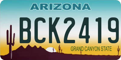 AZ license plate BCK2419