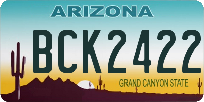 AZ license plate BCK2422