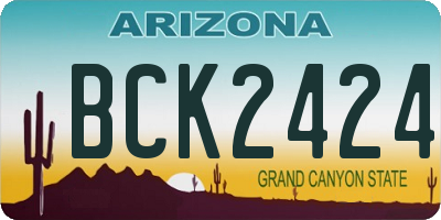 AZ license plate BCK2424