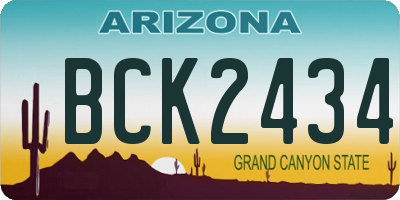 AZ license plate BCK2434