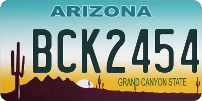 AZ license plate BCK2454