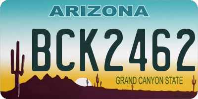 AZ license plate BCK2462