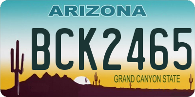 AZ license plate BCK2465