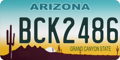 AZ license plate BCK2486