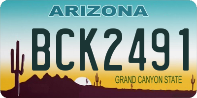 AZ license plate BCK2491