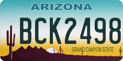 AZ license plate BCK2498