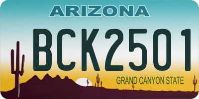 AZ license plate BCK2501