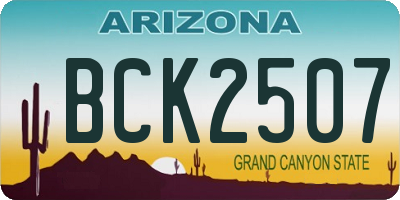 AZ license plate BCK2507