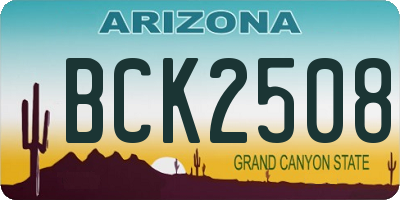 AZ license plate BCK2508