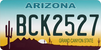 AZ license plate BCK2527