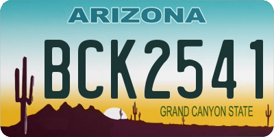 AZ license plate BCK2541