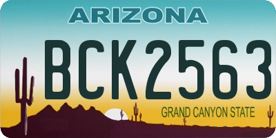 AZ license plate BCK2563