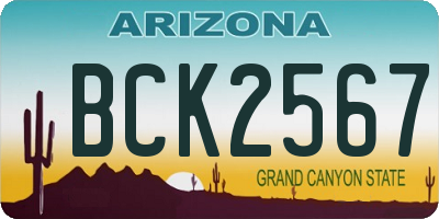 AZ license plate BCK2567