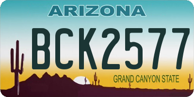 AZ license plate BCK2577