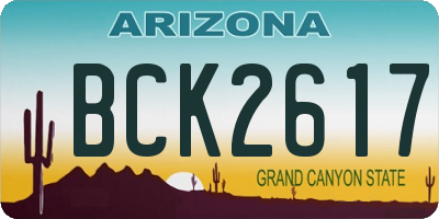 AZ license plate BCK2617