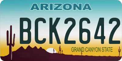 AZ license plate BCK2642