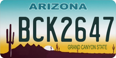 AZ license plate BCK2647