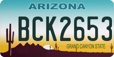 AZ license plate BCK2653