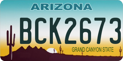 AZ license plate BCK2673